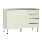 Balcão De Pia Sem Tamp 120cm E Luci Legno Crem e Kashmir