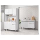 Balcão de Pia Tatiane 120 cm e Armário Cozinha Kit Márcia Ambiente Branco Brilho - AJL
