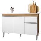 Balcão De Pia Tatiane 120cm Amêndoa Branco - Ajl