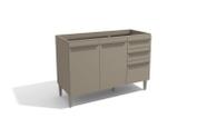 Balcão De Pia Versa 2 Portas 3 Gavetas Conect 1,20m X 52cm