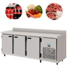 Balcão De Serviço Refrigerador Encosto 3 Portas 2,00m Kofisa Inox Escovado