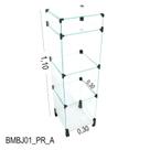 Balcão de Vidro com Porta Bijuteria - C/ Conectivo Preto - 0,30 x 1,10 x 0,30m Balcão de Vidro com Porta Bijuteria - C/ Conectivo Preto - 0,30 x 1,10 x 0,30m