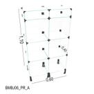 Balcão de Vidro com Porta Bijuteria - C/ Conectivo Preto - - 0,60 x 1,10 x 0,40m