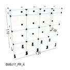 Balcão de Vidro com Porta Bijuteria - C/ Conectivo Preto - - 1,20 x 1,10 x 0,30m