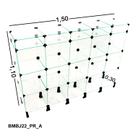 Balcão de Vidro com Porta Bijuteria - C/ Conectivo Preto - - 1,50 x 1,10 x 0,30m