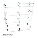 Balcão de Vidro com Porta Bijuteria - C/ Conectivo Preto - MOD.50 - 1,00 x 1,10 x 0,30m