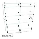 Balcão de Vidro com Porta Bijuteria - C/ Conectivo Preto - MOD.50 - 1,00 x 1,10 x 0,40m