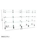 Balcão de Vidro com Porta Bijuteria - C/ Conectivo Preto - MOD.50 - 2,00 x 1,10 x 0,30m Balcão de Vidro com Porta Bijuteria - C/ Conectivo Preto - MOD.50 - 2,00 x 1,10 x 0,30m