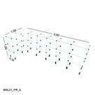 Balcão de Vidro em L - C/ Conectivo Preto MOD.50 - 3,00 x 1,00 x 1,00 x 0,30m