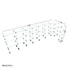 Balcão de Vidro em L - C/ Conectivo Preto MOD.50 - 3,50 x 1,00 x 1,00 x 0,30m