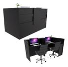Balcão em L Caixa 167cm Preto - Linha Premium - Mod 1.1