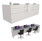 Balcão em L Caixa 353cm Branco - Linha Premium - Mod 1.1