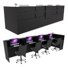 Balcão em L Caixa 434cm Preto - Linha Premium - Mod 1.1