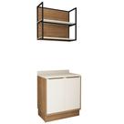 Balcão Escritório e Prateleira Herval Ten, 100% MDF, 80 cm, Off White
