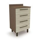 Balcao Evolution Plus 60cm 4 Gavetas Tannat legno Crema Batrol Tannat legno Crema