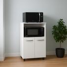 Balcão Forno e Microondas 2 Portas Branco Brilhante