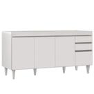 Balcão Gabinete 160cm Sem Tampo 4 Portas 2 Gavetas Arkansas Branco - Lumil Móveis