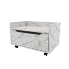Balcão Gabinete 60cm com 1 Gavetas e Rodízio BN3647 Mármore Branco - Tecno Balcão Gabinete 60cm com 1 Gavetas e Rodízio BN3647 Mármore Branco - Tecno