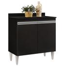Balcão Gabinete 80cm 2 Portas Hawai Preto - Lumil Móveis Balcão Gabinete 80cm 2 Portas Hawai Preto - Lumil Móveis