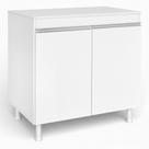 Balcão Gabinete Cozinha Lux 79cm 100% MDF 02 Portas Com Tampo Branco - Desk Design