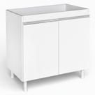 Balcão Gabinete Cozinha Lux 79cm 100% MDF 02 Portas Sem Tampo Branco - Desk Design