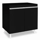 Balcão Gabinete Cozinha Lux 79cm 100% MDF 02 Portas Sem Tampo Preto - Desk Design