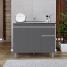 Balcão Gabinete de Cozinha 120cm Sem Tampo 3 Portas Pop