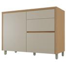 Balcão Gabinete de Cozinha 1,20m 1 Porta 3 Gavetas 100% Mdf Cléo Madeirado/Off White Nesher Balcão Gabinete de Cozinha 1,20m 1 Porta 3 Gavetas 100% Mdf Cléo Madeirado/Off White Nesher