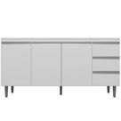 Balcão Gabinete de Cozinha Martin 1.60m S/ Tampo 3 Gavetas 3 Portas Branco Balcão Gabinete de Cozinha Martin 1.60m S/ Tampo 3 Gavetas 3 Portas Branco