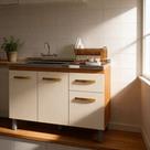 Balcão Gabinete De Cozinha para pia de 1,20 Multiuso 3 Portas Móvel Armário De Pia Bancada Organizador Savana Off-White Balcão Gabinete De Cozinha para pia de 1,20 Multiuso 3 Portas Móvel Armário De Pia Bancada Organizador Savana Off-White