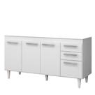 Balcão Gabinete de Pia 150cm Lisboa 4pts 2gav Branco - Lumil Móveis