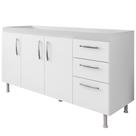 Balcão Gabinete de Pia 160cm Nathan 3 Portas Branco - Nathy Móveis Balcão Gabinete de Pia 160cm Nathan 3 Portas Branco - Nathy Móveis