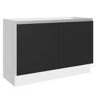 Balcão Gabinete de Pia Armário de Cozinha 100% MDF 120 cm 2 Portas Branco/Preto Acordes Madesa Balcão Gabinete de Pia Armário de Cozinha 100% MDF 120 cm 2 Portas Branco/Preto Acordes Madesa