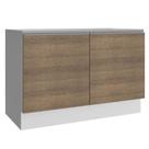 Balcão Gabinete de Pia Armário de Cozinha 120 cm 2 Portas Branco/Rustic Glamy Madesa