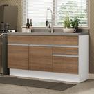 Balcão Gabinete de Pia Armário de Cozinha 150 cm 2 Gavetas 2 Portas (Sem Tampo e Pia) Branco/Rustic Glamy Madesa