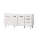 Balcão Gabinete de Pia Áustria 160cm 04 Portas 02 Gavetas Branco - Lumil Móveis Balcão Gabinete de Pia Áustria 160cm 04 Portas 02 Gavetas Branco - Lumil Móveis