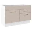 Balcão Gabinete de Pia Cozinha 1 Porta e 2 Gavetas Branco/Crema Agata Madesa