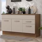 Balcão Gabinete de Pia Cozinha 150 cm 2 Gavetas 2 Portas (Com Tampo) Rustic/Crema Agata Madesa