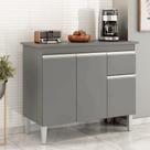 Balcão Gabinete de Pia para Cozinha Sem Tampo 100cm Tatiane Cinza- MABE MAGAZINE Balcão Gabinete de Pia para Cozinha Sem Tampo 100cm Tatiane Cinza- MABE MAGAZINE