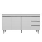 Balcão Gabinete De Pia Para Cozinha Sem Tampo 150cm 3 Portas Andréia Branco- Mabe Magazine