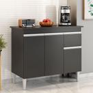 Balcão Gabinete de Pia sem Tampo Tatiane 100cm 3 Portas 1 Gaveta - SSX Multicoisas