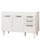 Balcão Gabinete de Pia Suécia 120cm 03 Portas 02 Gavetas Branco - Lumil Móveis