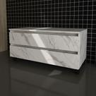 Balcão Gabinete Gaveteiro Multiuso 80 cm 2 Gavetas 4 Rodízios Para Banheiro Cor Branco Mármore Balcão Gabinete Gaveteiro Multiuso 80 cm 2 Gavetas 4 Rodízios Para Banheiro Cor Branco Mármore