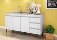 Balcão Gabinete Karen 159cm Para Pia Sem Tampo Branco - Peternella