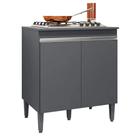 Balcão Gabinete Lena Cooktop 2 Portas para Cozinha Cinza - Bela Móveis