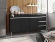 Balcão Gabinete p/ Pia Andreia com tampo 150 cm AJL Móveis - Preto Balcão Gabinete p/ Pia Andreia com tampo 150 cm AJL Móveis - Preto