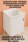 Balcão Gabinete P/ Tanque 26 Litros Com Pés Uma Porta Mdf Tx ideal para áreas de serviço lavanderia