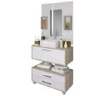 Balcão Gabinete Para Banheiro 80cm Com Cuba E Painel Patina Branco Arte Cas