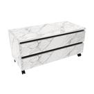 Balcão Gabinete para Banheiro 80cm com Rodízio e 2 Gavetas BN3603 Mármore Branco - Tecno