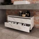 Balcão Gabinete para Banheiro sem Cuba 80cm com rodízio e gaveta BN3603 Tecnomóbili